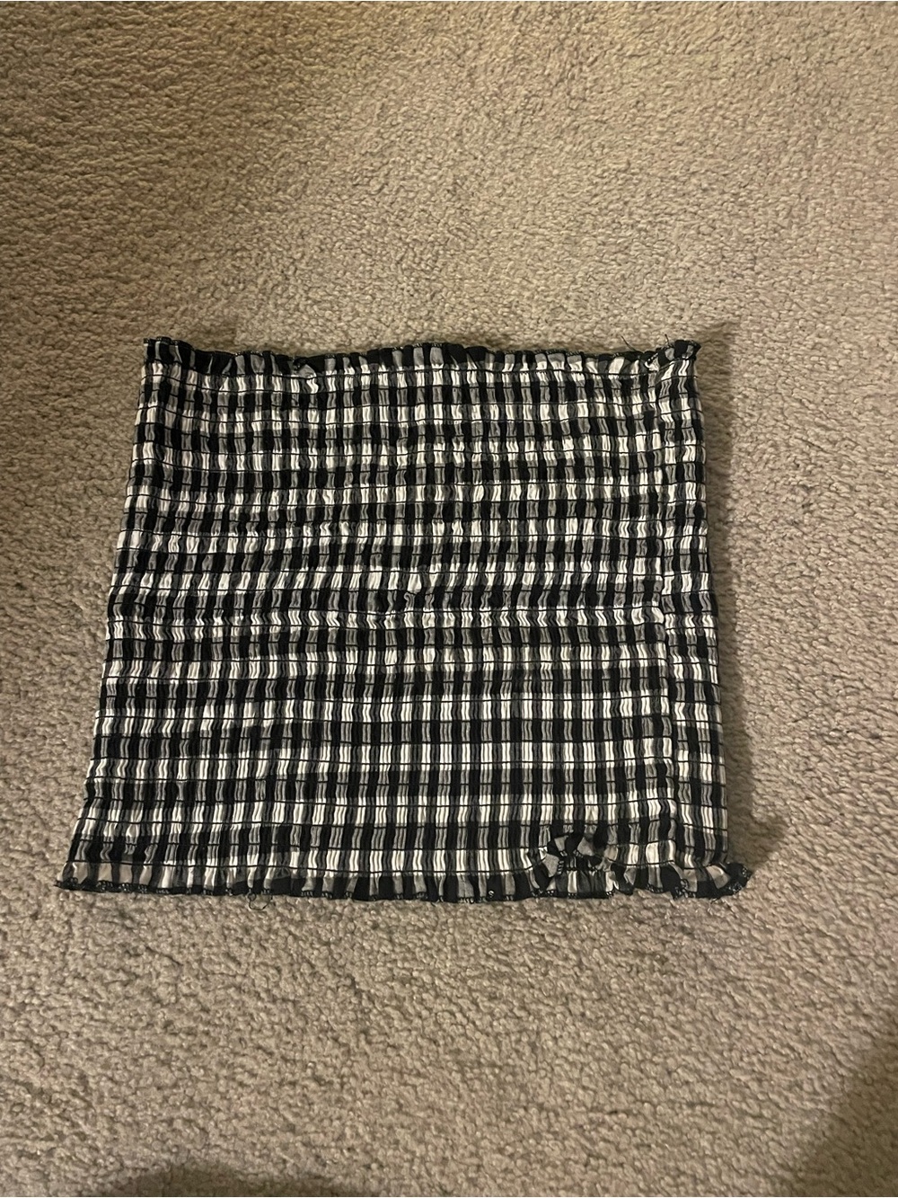 Brandy Melville Black and White Check Smocked Tube Top
